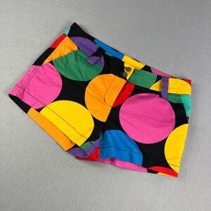 Loud Mouth Womens Golf Shorts Colorful Polka Dot Size 6 High Waisted Funky Retro